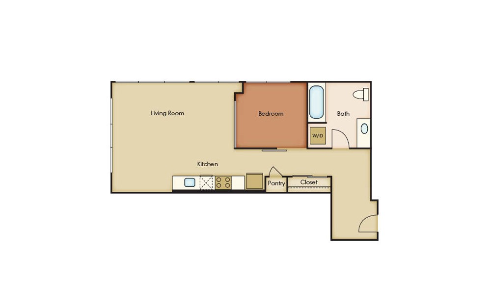 U3.11 - 1 bedroom floorplan layout with 1 bath and 695 square feet. U3.11 - 1 bedroom floorplan layout with 1 bath and 695 square feet.