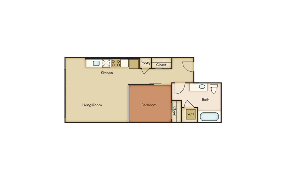 U3.3 - 1 bedroom floorplan layout with 1 bath and 583 square feet. U3.3 - 1 bedroom floorplan layout with 1 bath and 583 square feet.
