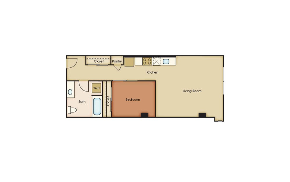 U3.7 - 1 bedroom floorplan layout with 1 bath and 651 square feet. U3.7 - 1 bedroom floorplan layout with 1 bath and 651 square feet.